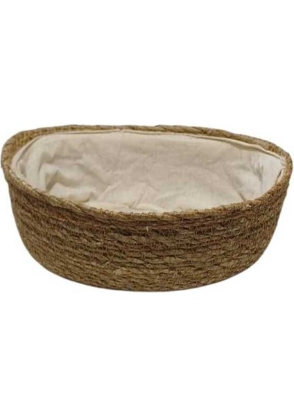 Kahverengi dikdörtgen hasır sepet, çok amaçlı ve şık kullanım sağlar.