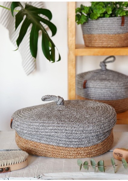 Bambu Oval Sepet Gri 35x24x12 cm, şık ve fonksiyonel ev düzenleme ürünü