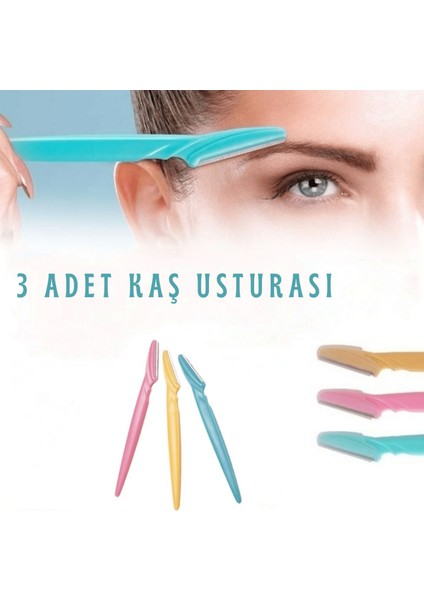 Tinkle Kaş Usturası 3'lü Set - Mükemmel Kaşlar Için Hassas ve Etkili Aracınız ( Lisinya )