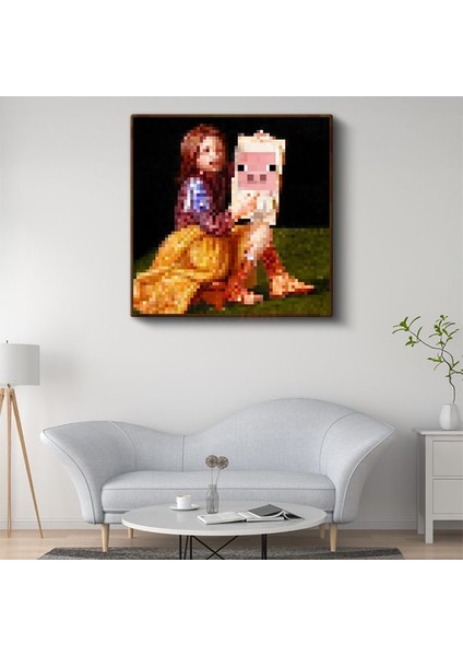 Minecraft - Pigscene Piksel Kanvas Tablo