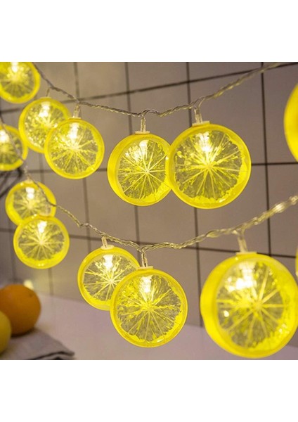 2m 10 LED Pilli 2 Kademeli Limon LED Işık