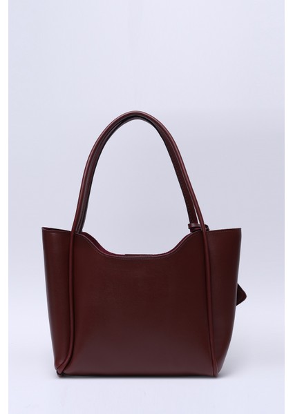 Bordo SHK108 Çıtçıtlı Suni Deri Cüzdanlı Makyaj Çantalı Kadın El ve Omuz Çantası U:25 E:38 G:15 cm fırsatları