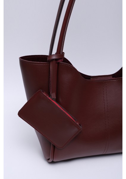 Bordo SHK108 Çıtçıtlı Suni Deri Cüzdanlı Makyaj Çantalı Kadın El ve Omuz Çantası U:25 E:38 G:15 cm indirimleri