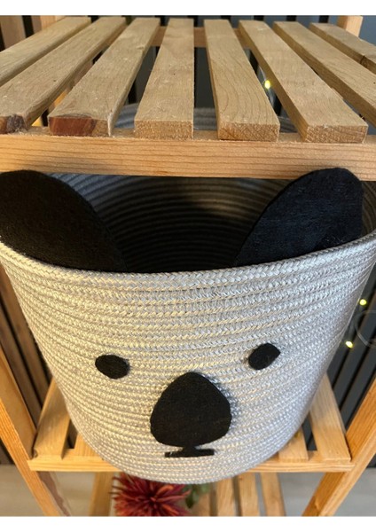 Sevimli Hayvan Figürlü Jüt Organizer, 25x25 cm, doğal ve şık tasarım fiyatları