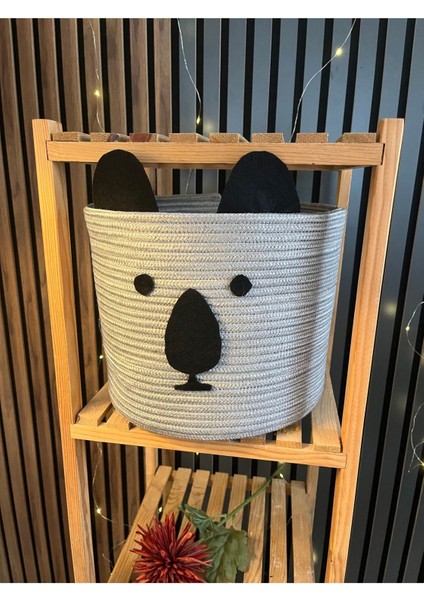 Sevimli Hayvan Figürlü Jüt Organizer, 25x25 cm, doğal ve şık tasarım modelleri