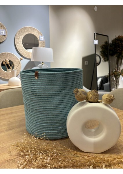 Büyük Boy Çok Amaçlı Jüt Düzenleyici Sepet, Mavi, Orta Hacim, 1 Parça indirimleri