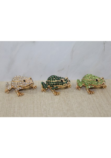 Swarovski Taşlı Minik Figür - Kurbağa Model 2