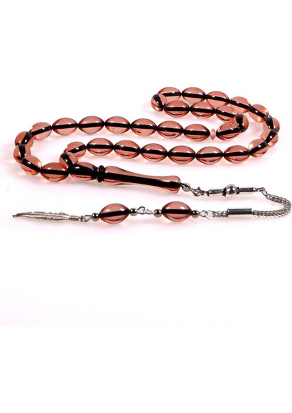 Açık Kırmızı Güzel Çekimli Toz Kehribar Tesbih