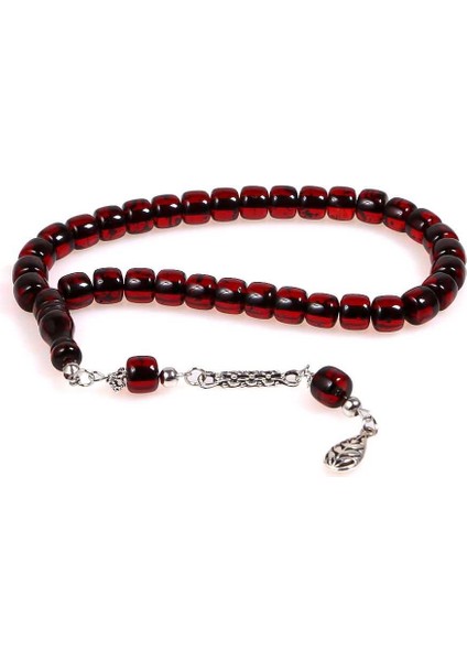 Küçük Boy Koyu Kırmızı Tekerlek Kesim Toz Kehribar Tesbih fiyatları