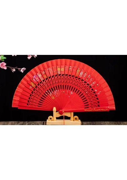 Kırmızı Ispanyol Yelpaze Bambu, Çift Taraflı