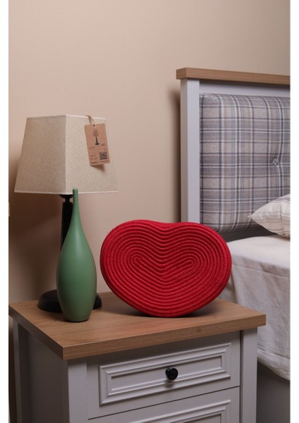 Kırmızı jüt sepet, oval kapaklı organizer, 20x20, şık ve pratik depolama alanı fırsatları