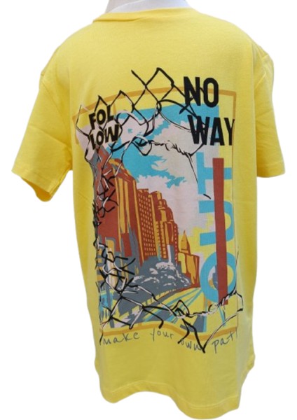 Erkek Çocuk Dijital Baskılı Sarı T-Shirt 11-12 Yaş Sarı
