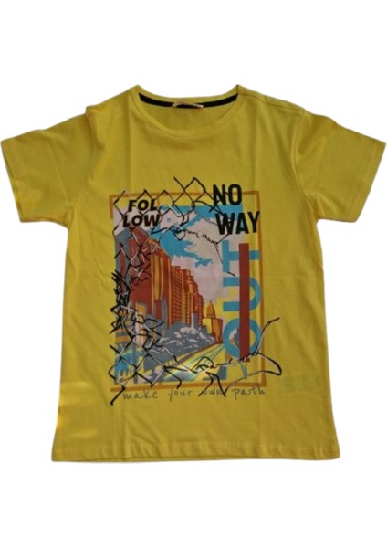 Erkek Çocuk Dijital Baskılı Sarı T-Shirt 11-12 Yaş Sarı fırsatları