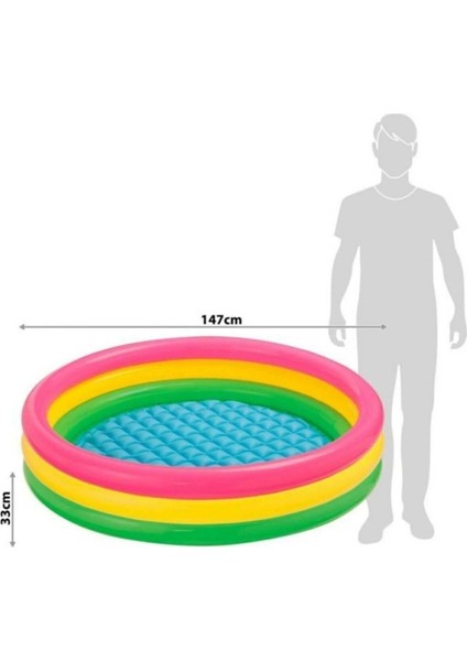 Intex 147 cm 3 Boğumlu Çok Renkli Yuvarlak Şişmeli Havuz Pompa Opsiyonu Yok fiyatları