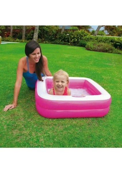 Intex Mini Kare Havuz, Pompa Dâhil, 86 cm genişlik, eğlenceli yaz aktiviteleri için ideal