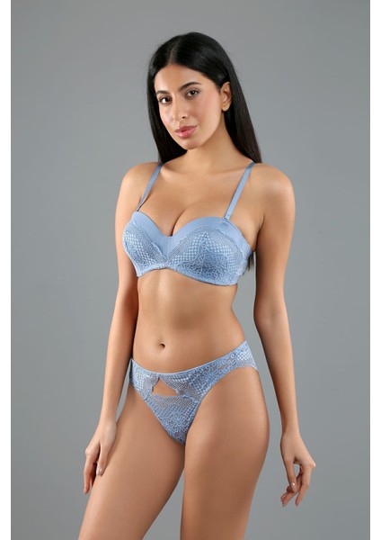 Desteksiz C Cup Sütyen Külot Takım 4018