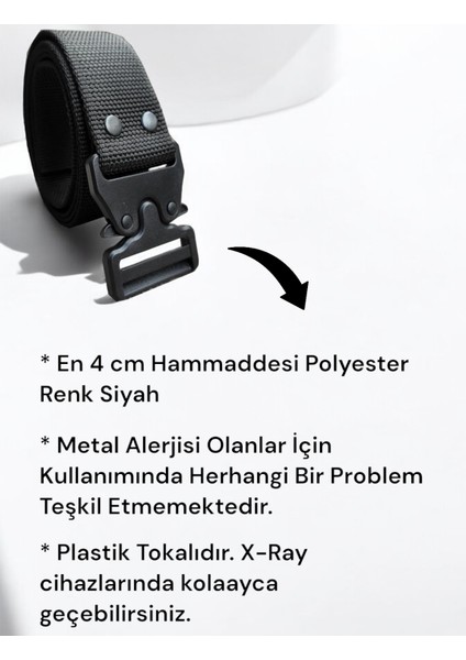 Palaska Bez Kemer Taktikal Tarz Ayarlanabilir Plastik Tokalı Siyah fırsatları