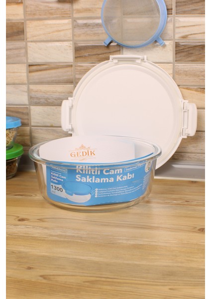 1300ML Yuvarlak Isıya Dayanıklı Cam Kilitli Saklama Seti Safe&serve fiyatları