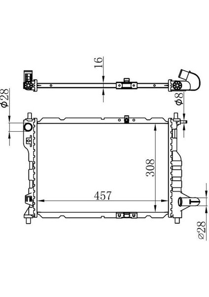 Orıs BCH111016 Radyatör Brazing Chevrolet Spark 1.0i 05 Mek 457X308X16