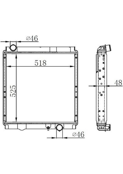 Orıs BMI203048 Radyatör Brazing Mitsubishi Canter 5.2d-4.9d 02 Mek 525X518X48