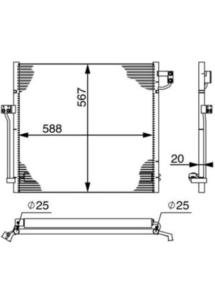 Knecht AC41000S Klima Radyatörü (630×805) MB M-Class (W166)/GL/GLE (ENO:8FC351004574)