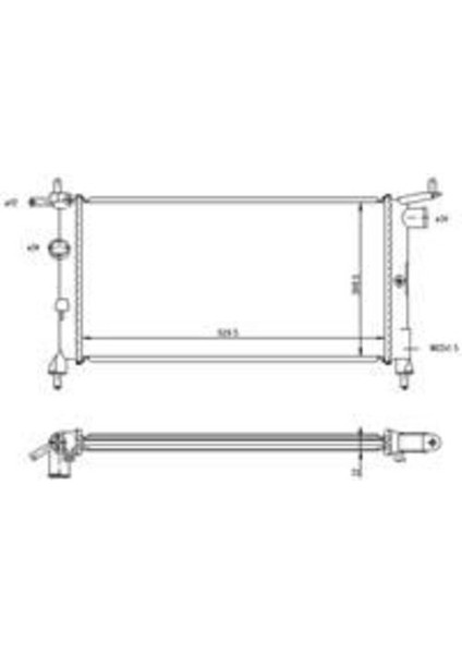 Orıs MOP054023 Radyatör Corsa B-Tıgra-Combo 1.2-1.4-1.4 16V Klimasız Mek 530X285X34