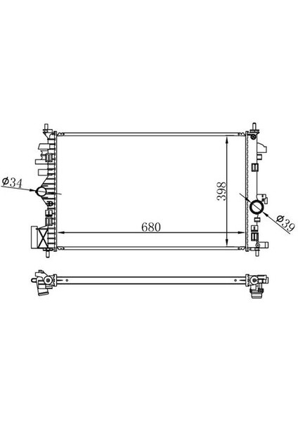 Orıs BOP568016 Radyatör Brazing Insignia-Saab 9-5 1.6-1.8 08 Ac Mek 680X398X16