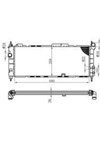 Orıs BOP103026 Radyatör Corsa B-Tıgra 1.2-1.4 16V-1.6 16V Ac Klimasız Mek Brazing 680X268X26