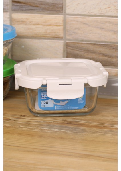 650ML Yuvarlak Isıya Dayanıklı Cam Kilitli Saklama Seti Safe&serve