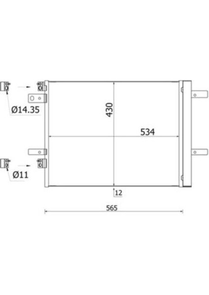 Mahle AC965000S Klima Radyatörü 3008 II-308 II-5008 II-508-EXPERT Ivpartner-C4 Picasso-Jumpy Iv-Berlingo DW10 525×436×16