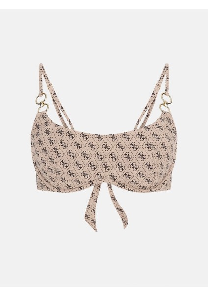 Kadın Kahverengi 4g Logo Bralet Bikini Üstü fırsatları