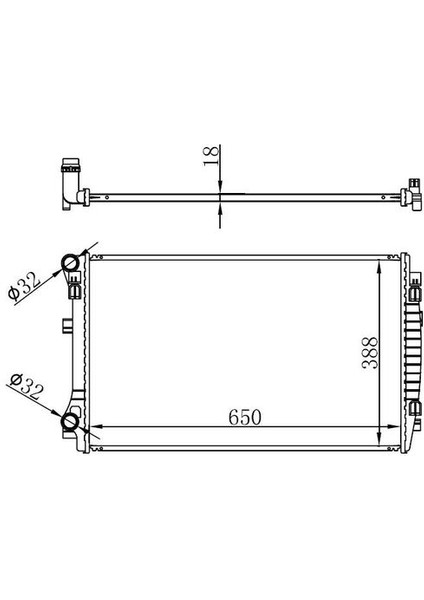 Orıs BAU065018 Radyatör Brazing Golf Vıı-A3 1.2-1.4-1.6tdı 12 Mek 650X395X22