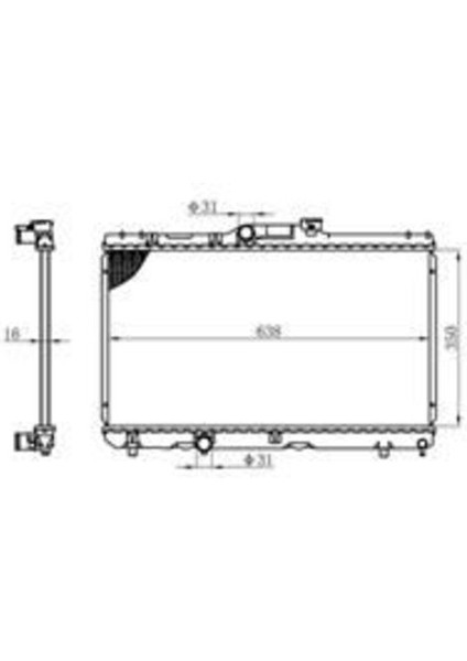 Orıs BTO057016 Radyatör Brazing Corolla Uyumlu 92-97 Ae 101 Ac Klimasız Mek 350X638X16