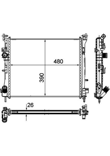 Orıs BRN056022 Radyatör Brazing Clıo Iı-Symbol Iı 1.5dcı Ac Mek 488X388X26
