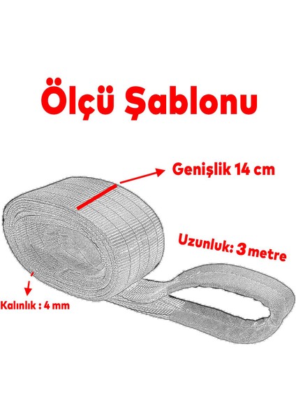 Sapan Polyester Spanzet 6 Ton 3 Metre Kahve Sağlam Yük Kaldırma Taşıma Indirme Halat