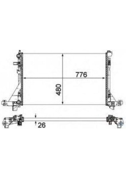 Orıs BRN083022 BRN076 Radyatör Brazing Aynı Taraf Master Iıı 2.3 Dci 2010 Klimasız 773X468X22