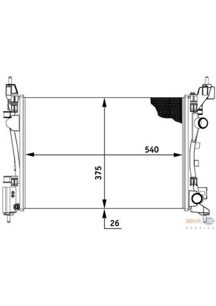 Orıs BOP147022 Radyatör Brazing Corsa D 1.0-1.2-1.4 06 Ac Klimasız Mek 540X368X22