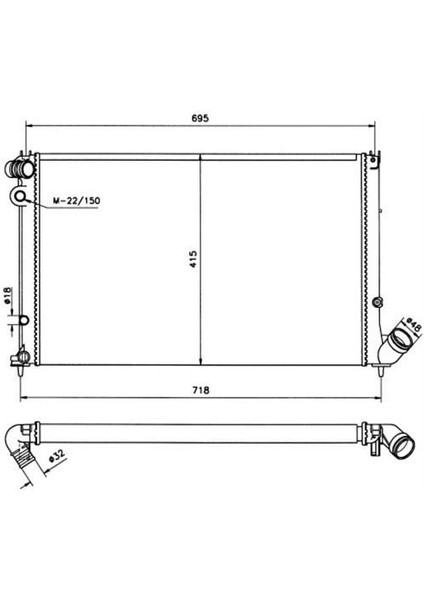 Orıs BPE036022 Radyatör Brazing 406 95-04 1.8-2.0 16V Ac Otom 640X398X22