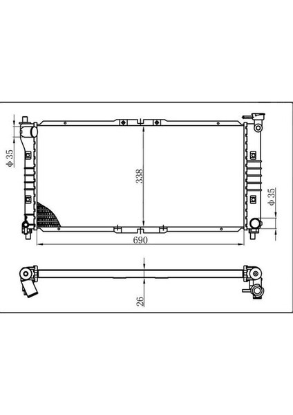 Orıs BMZ017026 Radyatör Brazing mt 690X338X26 626 93-97
