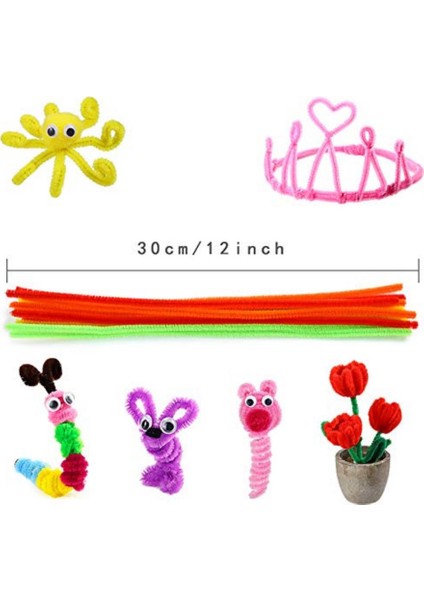 Şönil Renkli 30 cm 50 Li Metalik Şönil 50 Li 1 Paket 30 cm Renkli Tüylü Tel 100 Lü 1 Paket Okul Önce Kreş Anasınıfı modelleri