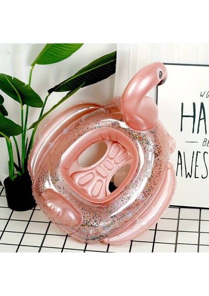 Gölgelikli Flamingo Figürlü Bebek Deniz Simidi 1-6 Yaş Intex Şişirme Pompası 1 Adet Onarım Yaması