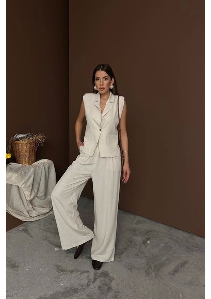 Bej Keten Yelek Pantolon Takım fiyatları
