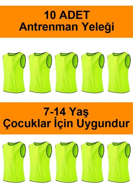 10 adet çocuk antrenman yeleği bip halısaha ıdman yeleği 7-14 yaş
