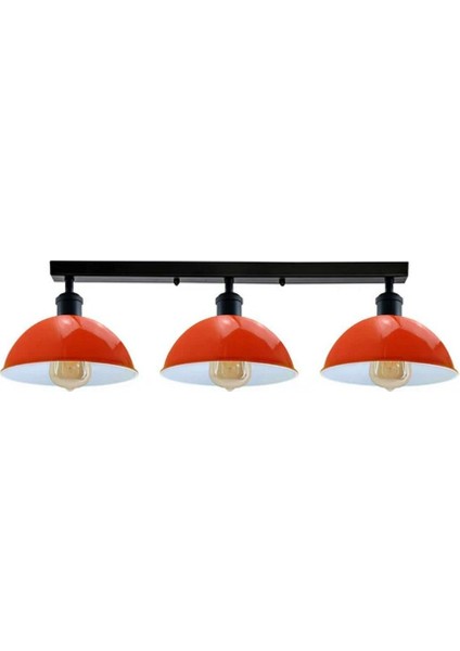 Riolihgt Retro,modern,vintage Turuncu Başlık 1XE27 Metal Plofonyer Sıralı Avize Taban UZUNLUK:60CM
