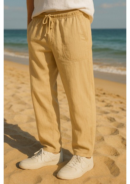 Erkek Keten Bol Kesim Pantolon fiyatları