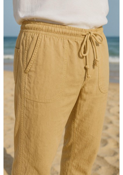 Erkek Keten Bol Kesim Pantolon modelleri