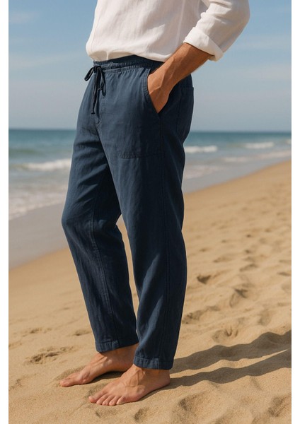 Erkek Keten Bol Kesim Pantolon fırsatları