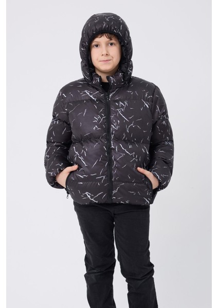 Spor Erkek Spor Çocuk Çıkabilir Kapüşonlu Su ve Rüzgar Geçirmez Cepli Mont & Kaban & Parka