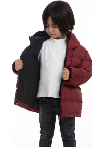 Spor Erkek Spor Çocuk Polarlı Kapüşonlu Su Geçirmez Rüzgara Mont - Kaban