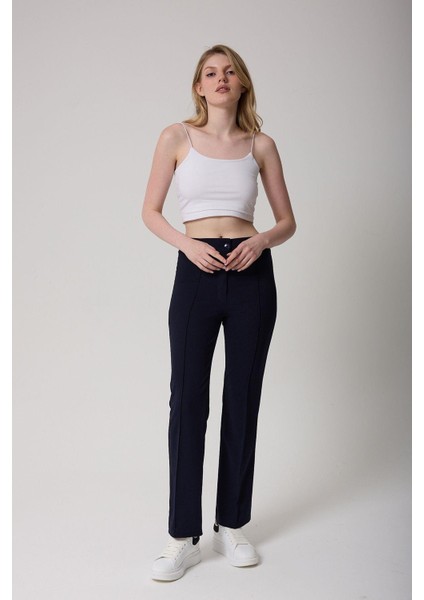 Kadın Yüksek Bel Toparlayıcı Ispanyol Paça Palazzo Pantolon